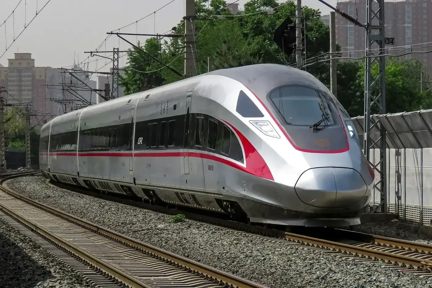 A China Railway high-speed train at a station